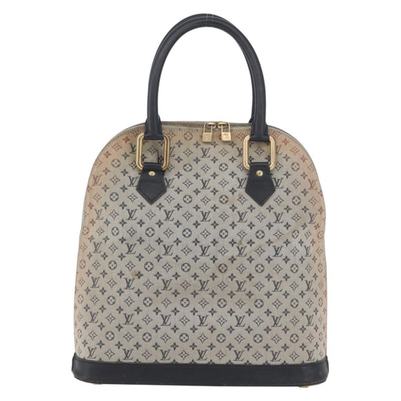 LOUIS VUITTON Monogram Mini Alma Haut Hand Bag Blue M92202 LV Auth LNZ461