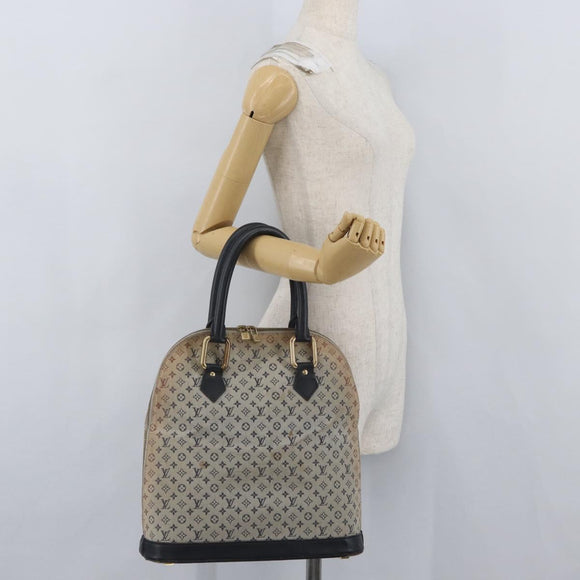 LOUIS VUITTON Monogram Mini Alma Haut Hand Bag Blue M92202 LV Auth LNZ461
