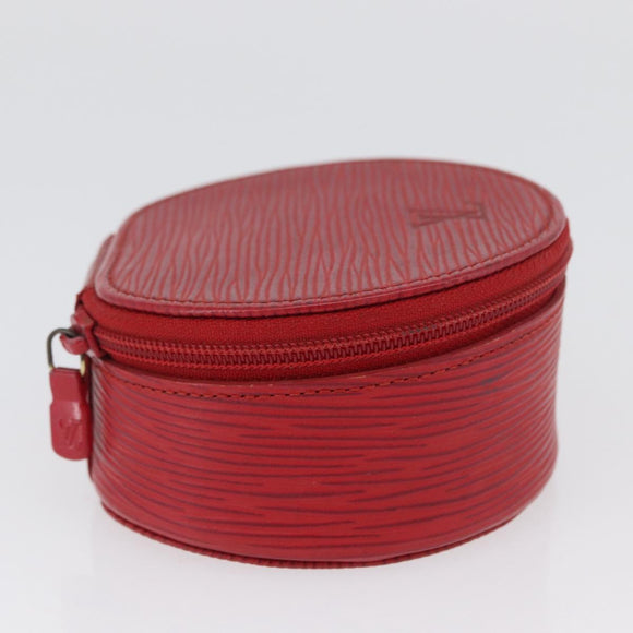 LOUIS VUITTON Epi Ecrin Bijoux 10 Schmuckkästchen Rot M48217 LV Auth LNZ467