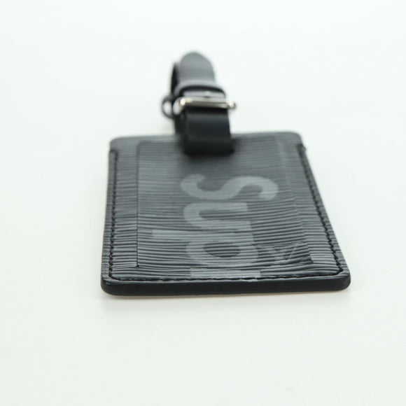LOUIS VUITTON Epi LV × Supreme Name Tag Black M67726 LV Auth LNZ468M