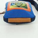 LOEWE Nekzakje Canvas Blauw Zilver Auth LNZ470M-5