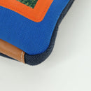 LOEWE Nekzakje Canvas Blauw Zilver Auth LNZ470M-16