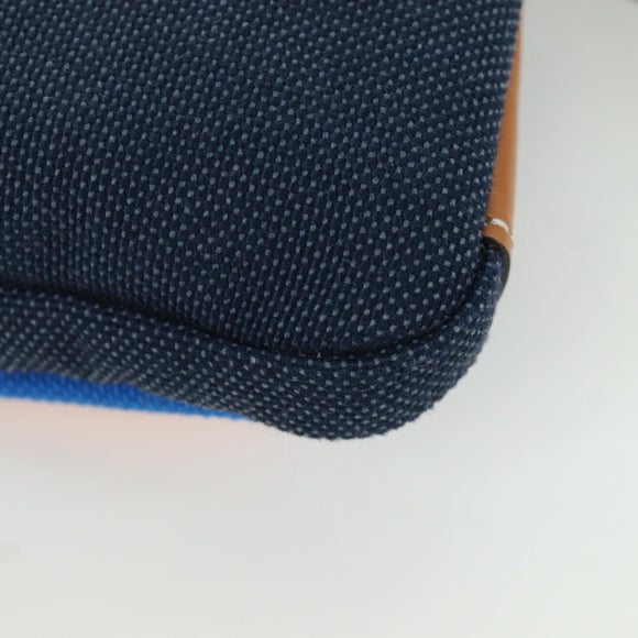 LOEWE Nekzakje Canvas Blauw Zilver Auth LNZ470M