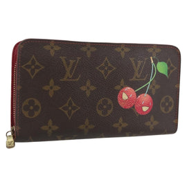 LOUIS VUITTON Monogram Cherry Porte Monnaie Zip Long Wallet M95006 Auth LNZ473