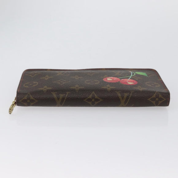 LOUIS VUITTON Monogram Cherry Porte Monnaie Zip Long Wallet M95006 Auth LNZ473