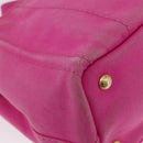 PRADA Canapa PM Hand Bag Canvas 2way Pink Gold Auth LNZ478-14