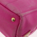 PRADA Canapa PM Hand Bag Canvas 2way Pink Gold Auth LNZ478-15