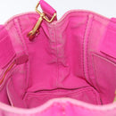 PRADA Canapa PM Hand Bag Canvas 2way Pink Gold Auth LNZ478-19