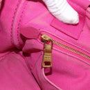 PRADA Canapa PM Hand Bag Canvas 2way Pink Gold Auth LNZ478-21