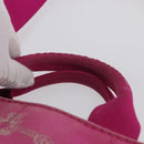 PRADA Canapa PM Hand Bag Canvas 2way Pink Gold Auth LNZ478-8