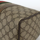 GUCCI GG Supreme Web Sherry Line Boston Bag PVC Beige Gold 58 02 007 Auth LNZ480-10