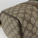 GUCCI GG Supreme Web Sherry Line Boston Bag PVC Beige Gold 58 02 007 Auth LNZ480-11