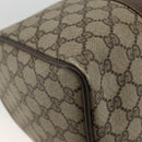 GUCCI GG Supreme Web Sherry Line Boston Bag PVC Beige Gold 58 02 007 Auth LNZ480-13