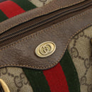 GUCCI GG Supreme Web Sherry Line Boston Bag PVC Beige Gold 58 02 007 Auth LNZ480-14