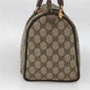 GUCCI GG Supreme Web Sherry Line Boston Bag PVC Beige Gold 58 02 007 Auth LNZ480-4
