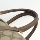 GUCCI GG Supreme Web Sherry Line Boston Bag PVC Beige Gold 58 02 007 Auth LNZ480-8