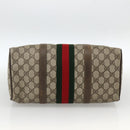 GUCCI GG Supreme Web Sherry Line Boston Bag PVC Beige Gold 58 02 007 Auth LNZ480-9