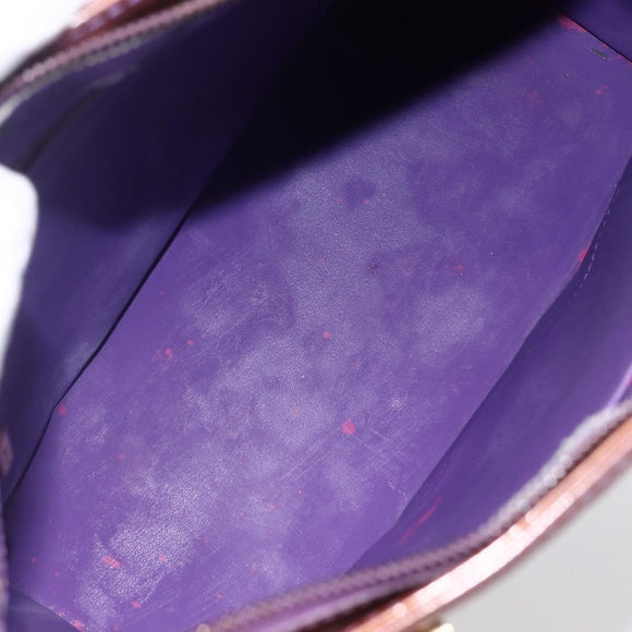 LOUIS VUITTON Monogram Vernis Houston Hand Bag Purple Viole M91093 Auth LNZ484