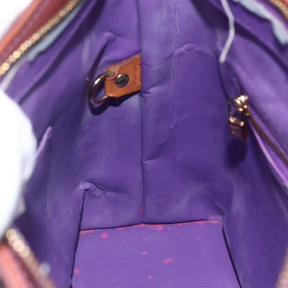 LOUIS VUITTON Monogram Vernis Houston Hand Bag Purple Viole M91093 Auth LNZ484