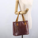 LOUIS VUITTON Monogram Vernis Houston Hand Bag Purple Viole M91093 Auth LNZ484-23