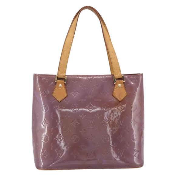 LOUIS VUITTON Monogram Vernis Houston Hand Bag Purple Viole M91093 Auth LNZ484