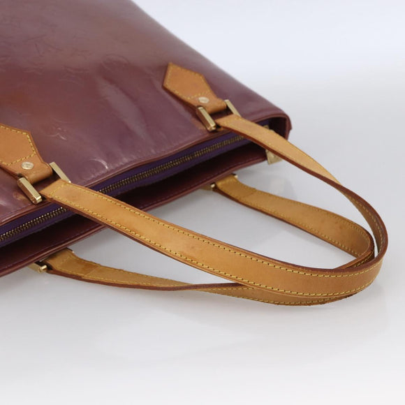 LOUIS VUITTON Monogram Vernis Houston Hand Bag Purple Viole M91093 Auth LNZ484