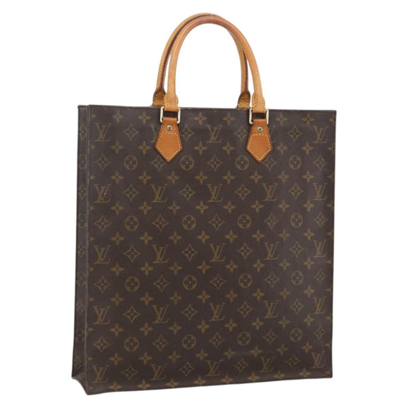 LOUIS VUITTON Monogram Sac Plat Hand Bag M51140 LV Auth LNZ485
