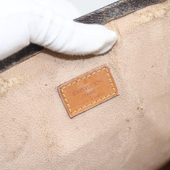 LOUIS VUITTON Monogram Sac Plat Hand Bag M51140 LV Auth LNZ485