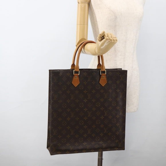 LOUIS VUITTON Monogram Sac Plat Hand Bag M51140 LV Auth LNZ485