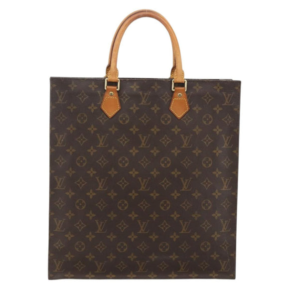 LOUIS VUITTON Monogram Sac Plat Hand Bag M51140 LV Auth LNZ485