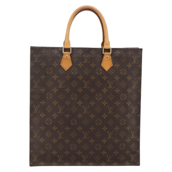 LOUIS VUITTON Monogram Sac Plat Hand Bag M51140 LV Auth LNZ485