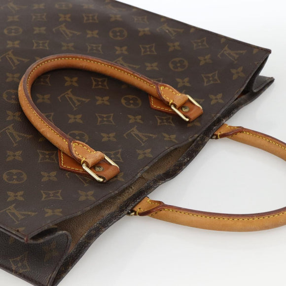 LOUIS VUITTON Monogram Sac Plat Hand Bag M51140 LV Auth LNZ485