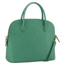 CELINE Hand Bag Leather 2way Green Gold Auth LNZ486-1