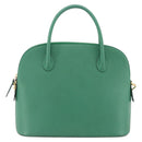CELINE Hand Bag Leather 2way Green Gold Auth LNZ486-2