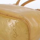 LOUIS VUITTON Monogram Vernis Houston Hand Bag Beige M91004 LV Auth LNZ488-9