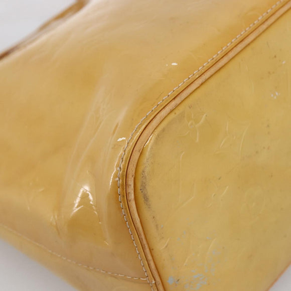 LOUIS VUITTON Monogram Vernis Houston Hand Bag Beige M91004 LV Auth LNZ488