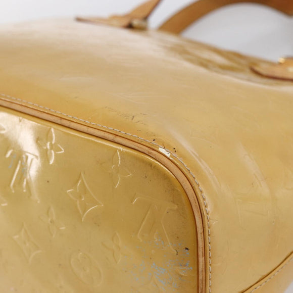 LOUIS VUITTON Monogram Vernis Houston Hand Bag Beige M91004 LV Auth LNZ488