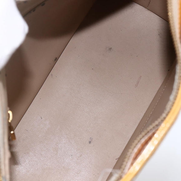 LOUIS VUITTON Monogram Vernis Houston Hand Bag Beige M91004 LV Auth LNZ488