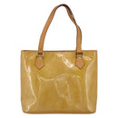 LOUIS VUITTON Monogram Vernis Houston Hand Bag Beige M91004 LV Auth LNZ488-2