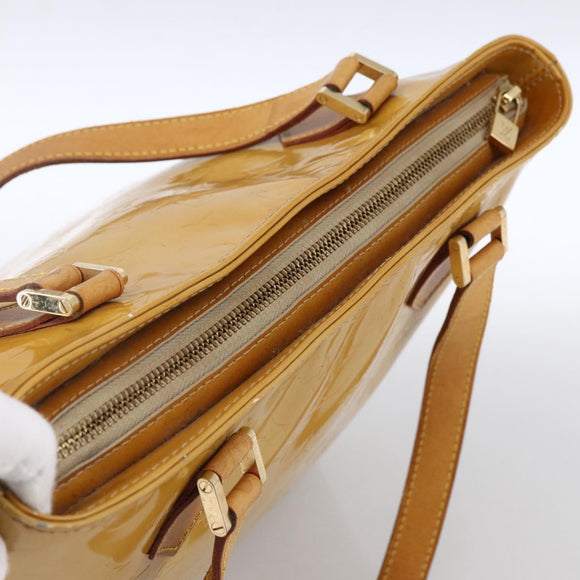 LOUIS VUITTON Monogram Vernis Houston Hand Bag Beige M91004 LV Auth LNZ488