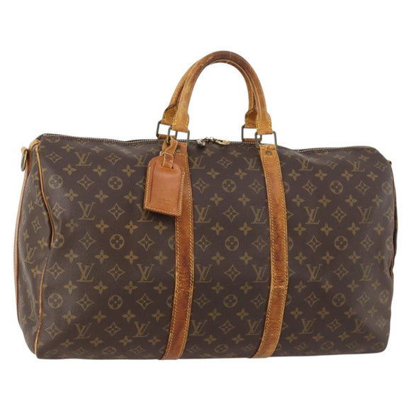 LOUIS VUITTON Monogram Keepall Bandouliere 50 Boston Bag M41416 LV Auth LNZ491