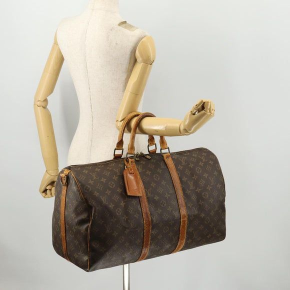 LOUIS VUITTON Monogram Keepall Bandouliere 50 Boston Bag M41416 LV Auth LNZ491