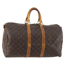 LOUIS VUITTON Monogram Keepall Bandouliere 45 Boston Bag M41418 LV Auth LNZ497