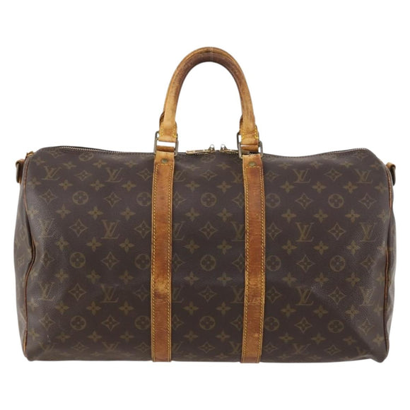 LOUIS VUITTON Monogram Keepall Bandouliere 45 Boston Bag M41418 LV Auth LNZ497