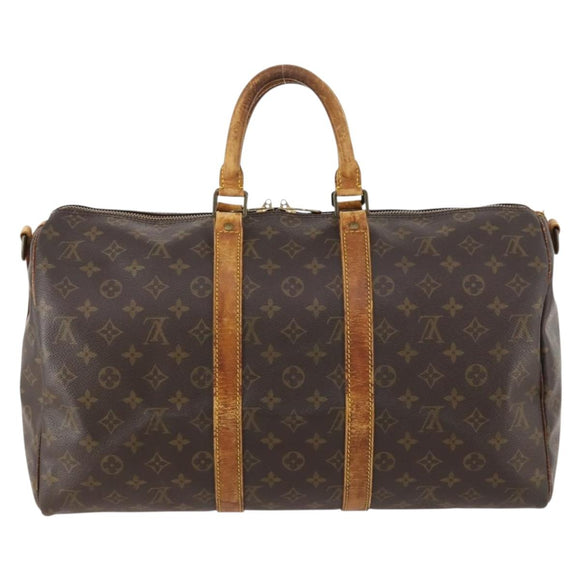 LOUIS VUITTON Monogram Keepall Bandouliere 45 Boston Bag M41418 LV Auth LNZ497