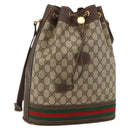 GUCCI GG Supreme Web Sherry Line Bag PVC Beige Gold 001 115 0933 Auth LNZ505-1
