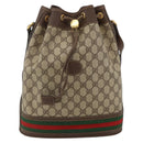 GUCCI GG Supreme Web Sherry Line Bag PVC Beige Gold 001 115 0933 Auth LNZ505-13