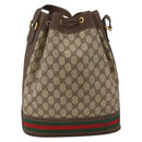 GUCCI GG Supreme Web Sherry Line Bag PVC Beige Gold 001 115 0933 Auth LNZ505-2