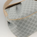 CELINE C Macadam Canvas Shoulder Bag Light Blue Silver Auth LNZ508V-14