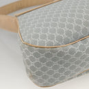 CELINE C Macadam Canvas Shoulder Bag Light Blue Silver Auth LNZ508V-16